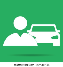 Car man icon. Flat vector illustrator Eps 