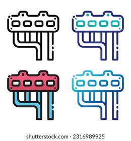 Icône de la voiture de série en quatre couleurs de variation