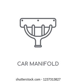 car manifold linear icon. Modern outline car manifold logo concept on white background from car parts collection. Suitable for use on web apps, mobile apps and print media.
