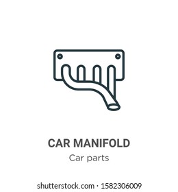 Car manifold outline vector icon. Thin line black car manifold icon, flat vector simple element illustration from editable car parts concept isolated on white background
