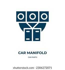 car manifold vector icon. car manifold, car, auto filled icons from flat car parts concept. Isolated black glyph icon, vector illustration symbol element for web design and mobile apps