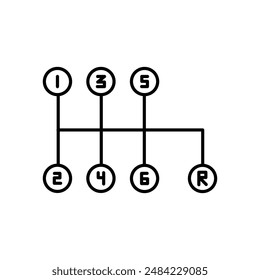 car manual shift lever icon design in filled and outlined style