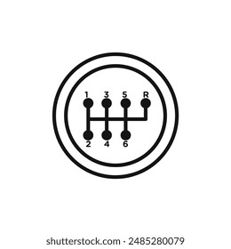 car manual shift lever icon vector set collection for web