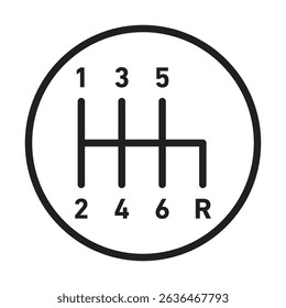 car manual shift lever icon Thin line illustration