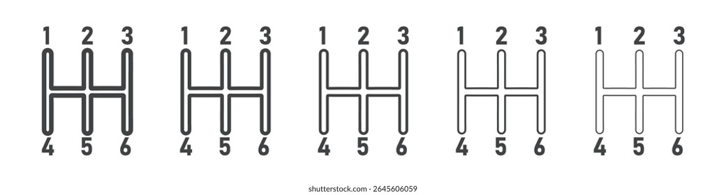 ícone de alavanca de deslocamento manual do carro contorno ilustração vetor símbolo