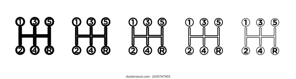 ícone de alavanca de deslocamento manual do carro símbolo ou ilustração de contorno de vetor