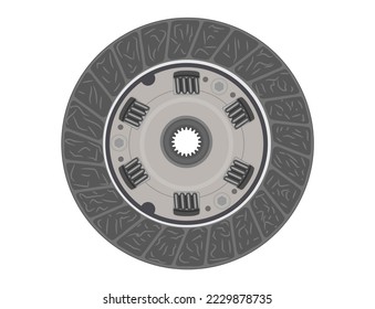 Car manual transmission clutch disc, vector illustration