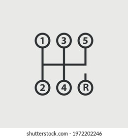 car manual transmission vector icon 6 gear