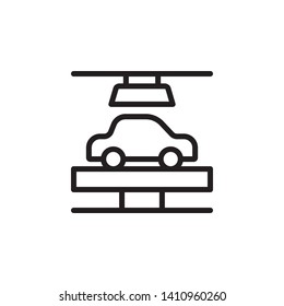 Car manufacturing, automobile robot icon - Vector