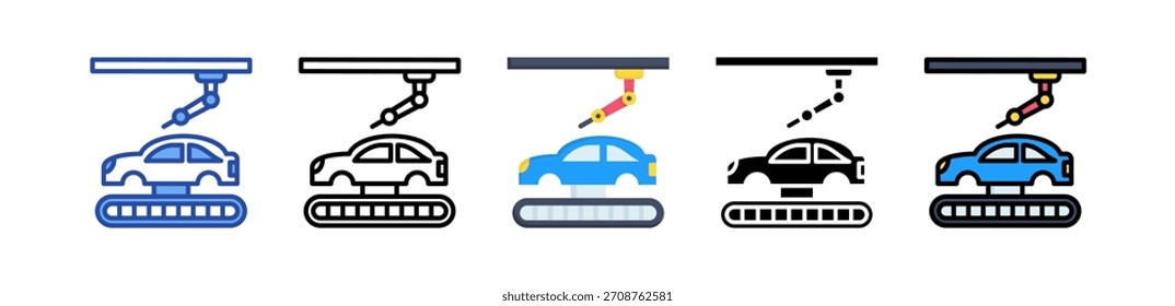 Icono de fabricación de automóviles Ilustración de estilo múltiple