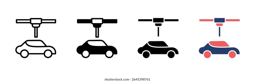 Car Manufacturing icon sheet multiple style collection