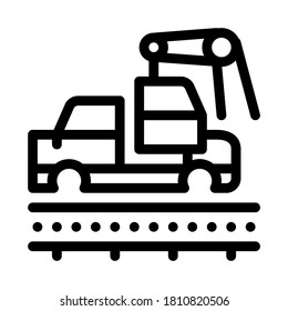 car manufacturing icon vector. car manufacturing sign. isolated contour symbol illustration