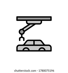 Car manufacturing, robot, car icon. Simple color with outline vector elements of innovations icons for ui and ux, website or mobile application