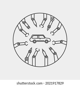 Car manufacturing vector icon illustration sign