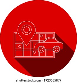 Car map pointer icon. car location, garage location pointer icon with vector illustration and flat style.
