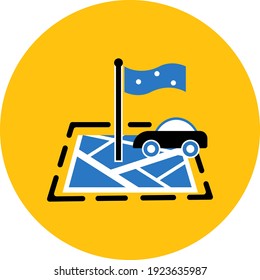 Car map pointer icon. car location, garage location pointer icon with vector illustration and flat style.