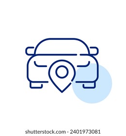 Car and map pointer. Vehicle location. Pixel perfect icon