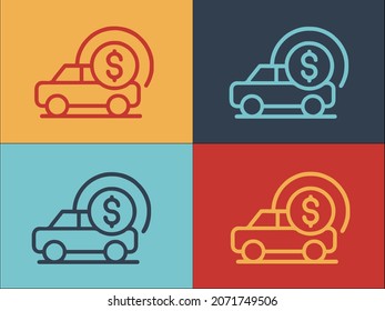 Logo des Automarktes, einfaches Flachbild-Symbol für Geschäftswelt, Fahrzeug, Auto