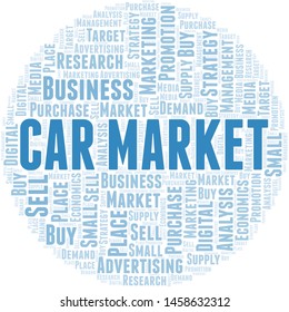 Car Market word cloud. Vector made with text only