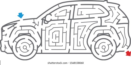 Car maze. It is suitable for brain training.