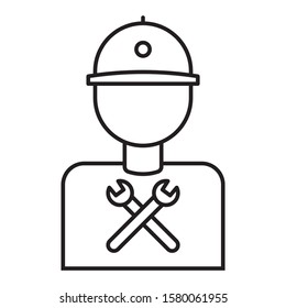 Car Mechanic Avatar Vector, Vehicle Repair Service Icon Design,