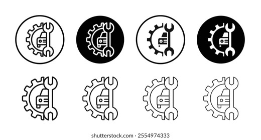 Car mechanic icon Black and white outline vector