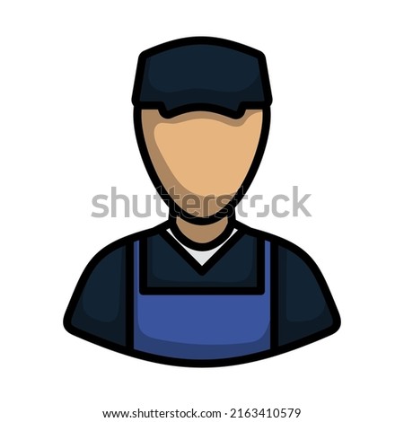 Car Mechanic Icon. Editable Bold Outline With Color Fill Design. Vector Illustration.