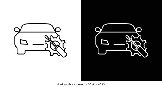 Ícone mecânico de carro Vetor de logotipo de estilo plano. perfeito para designs de interface de usuário