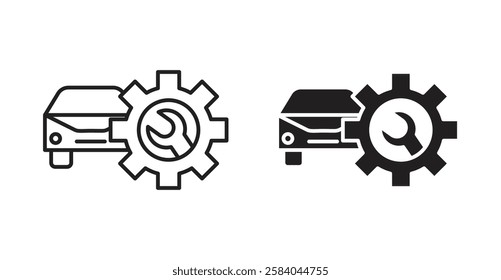 Car mechanic icon set in thin line. vector illustrations for web