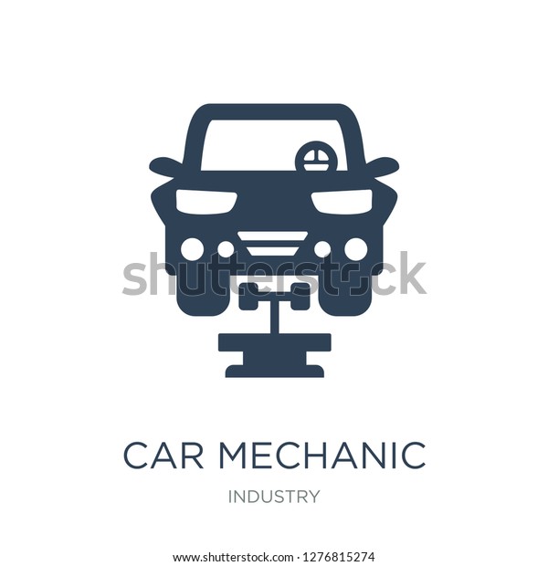 car mechanic icon vector on white\
background, car mechanic trendy filled icons from Industry\
collection, car mechanic vector\
illustration