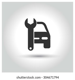 Car Mechanic icon. web buttons. vector illustration. Flat design style