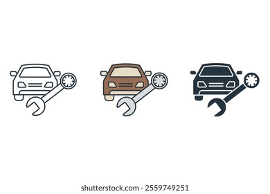 car mechanic icons  symbol vector elements for infographic web