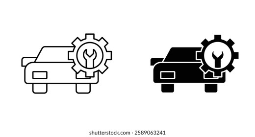 Car mechanic icons thin line illustrations designs