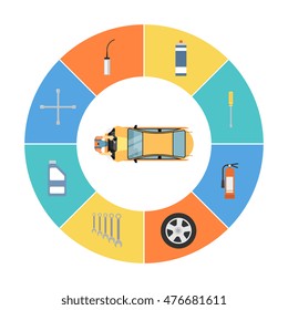 Car mechanic infographics