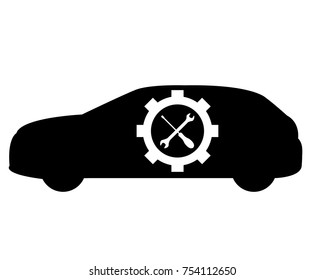 car mechanic logo vector black slihouette pictogram 