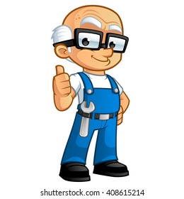 Car mechanic or plumber, wearing a spanner in the belt