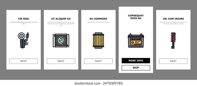 car mechanic repair service onboarding mobile vector. auto garage, technician maintenance, shop engine, man vehicle, worker motor car mechanic repair service Illustrations