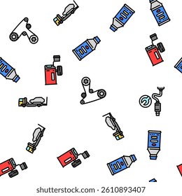 car mechanic repair service vector seamless pattern thin line illustration