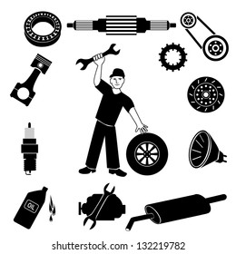 Car mechanic and service icons.