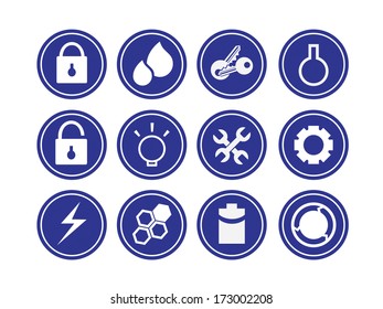 Car mechanic and service tools, icon set