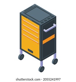 Car Mechanic Tool Box Icon. Isometric Of Car Mechanic Tool Box Vector Icon For Web Design Isolated On White Background