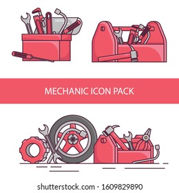 Car Mechanic Tools Icon Pack