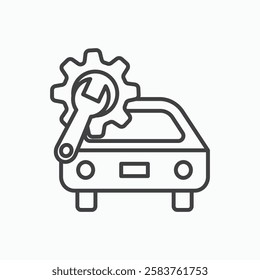 Car mechanic vector icon isolated in black line