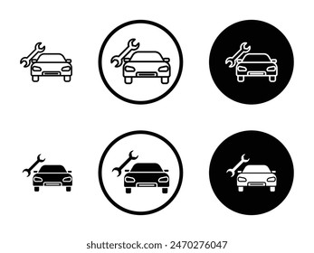 Car mechanic vector icon set. car vehicle garage service symbol. car repair maintenance workshop icon suitable for apps and websites UI designs.