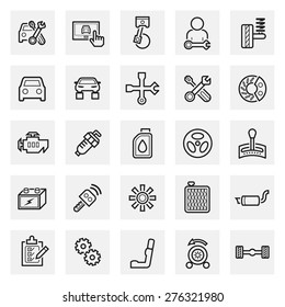 Car and mechanic vector icon sets.