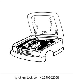 car mechanic vector sketch
