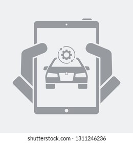 Car mechanical service on tablet