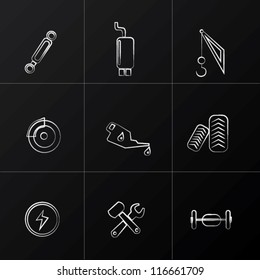 Car mechanic,icon set,Vector