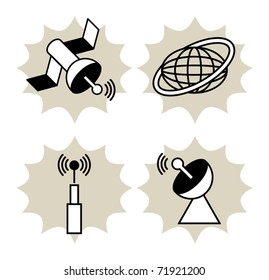Lot of car media icon, vector illustration