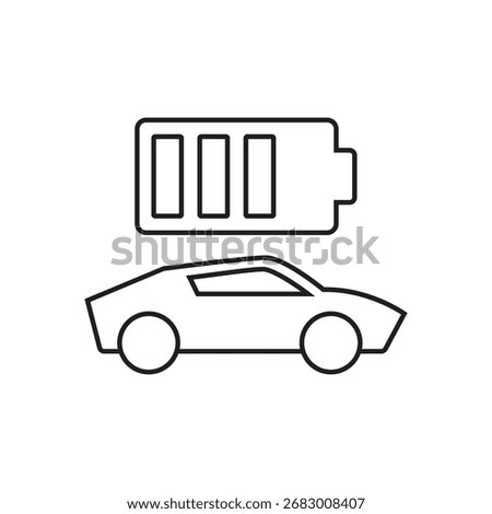 Car and medium battery charge indicator status symbol.